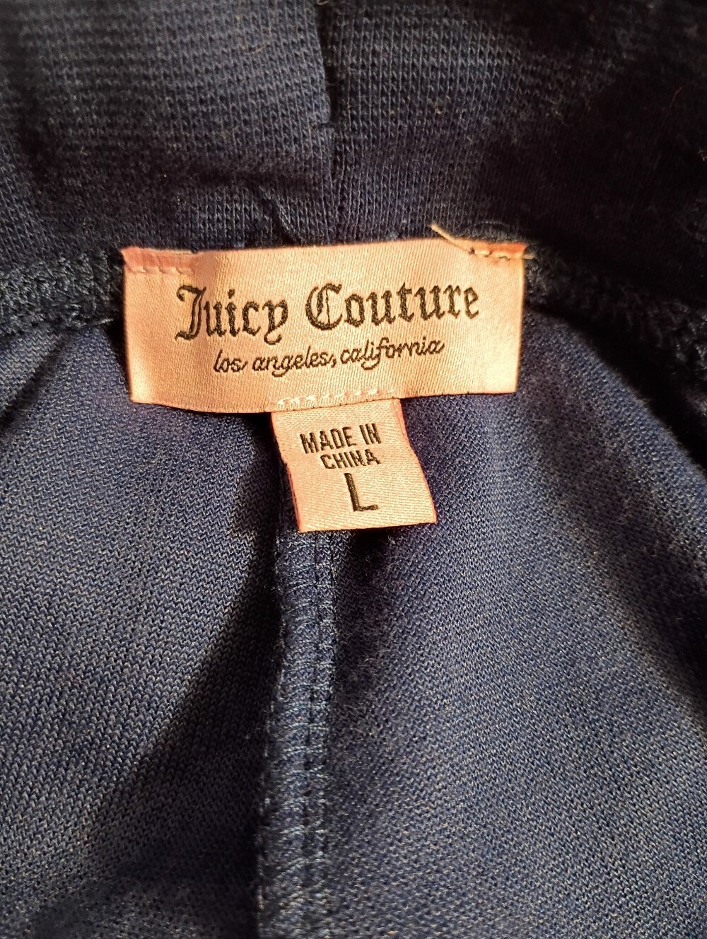 New! Juicy Couture Women's Cotton Velour Pickleball Pant - Navy Size Large - Picture 6 of 6